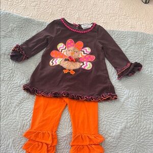 Rare Beauty Brown and Orange Turkey Kids Set